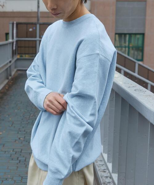 FORK&SPOON（フォークアンドスプーン）の「FORK&SPOON　スーピマコットン混反毛クルーネックスウェット（スウェット・メンズ・ライトブルー/アイボリー/チャコールグレー・4/5）」の12枚目の写真