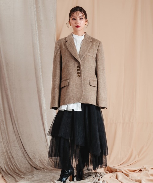 LEANN MOMENT（リーンモーメント）の「Asymmetry tulle skirt（スカート・レディース・ホワイト/ブラック・SMALL/MEDIUM）」の21枚目の写真