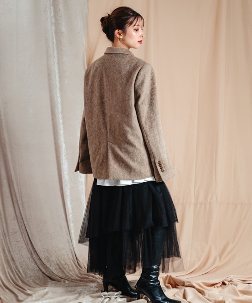 LEANN MOMENT（リーンモーメント）の「Asymmetry tulle skirt（スカート・レディース・ホワイト/ブラック・SMALL/MEDIUM）」の8枚目の写真