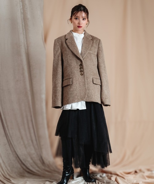 LEANN MOMENT（リーンモーメント）の「Asymmetry tulle skirt（スカート・レディース・ホワイト/ブラック・SMALL/MEDIUM）」の3枚目の写真