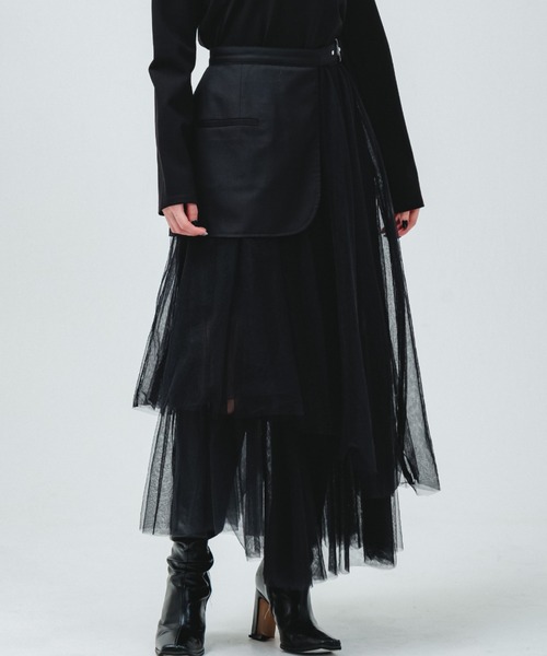 LEANN MOMENT（リーンモーメント）の「Asymmetry tulle skirt（スカート・レディース・ホワイト/ブラック・SMALL/MEDIUM）」の12枚目の写真