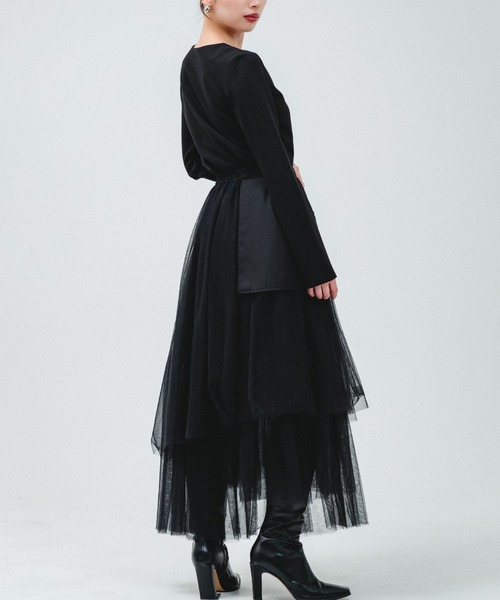 LEANN MOMENT（リーンモーメント）の「Asymmetry tulle skirt（スカート・レディース・ホワイト/ブラック・SMALL/MEDIUM）」の11枚目の写真