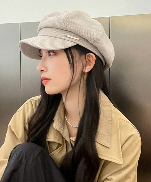 Miniministore(ミニミニストア)の「キャスケット 帽子 レディース 韓国風(ハンチング/ベレー帽・レディース・ベージュ/ブラック/ブラウン/ダークグレー・FREE)」の8枚目の写真