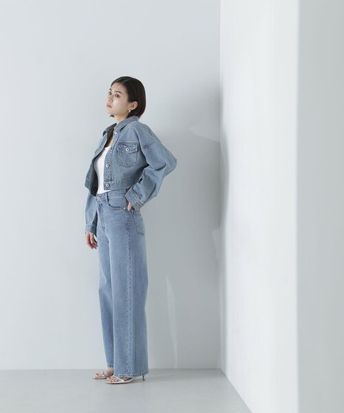 NATURAL BEAUTY BASIC（ナチュラルビューティーベーシック）の「◇デニムショートブルゾン（デニムジャケット・レディース・ダークブルー/ブルー/ブルー系その他2・MEDIUM/SMALL）」の11枚目の写真