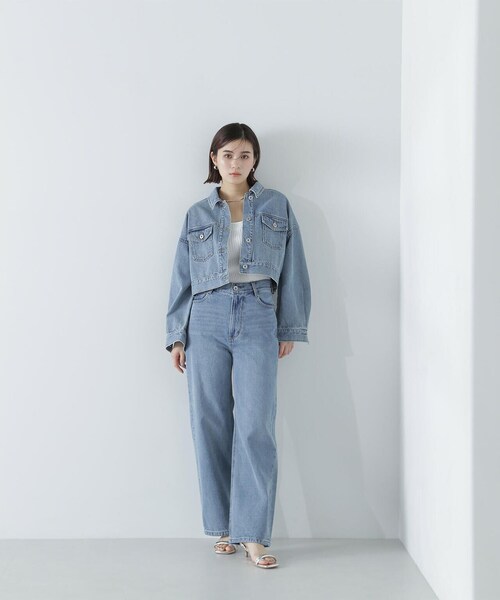 NATURAL BEAUTY BASIC（ナチュラルビューティーベーシック）の「◇デニムショートブルゾン（デニムジャケット・レディース・ダークブルー/ブルー/ブルー系その他2・MEDIUM/SMALL）」の12枚目の写真