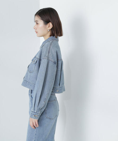 NATURAL BEAUTY BASIC（ナチュラルビューティーベーシック）の「◇デニムショートブルゾン（デニムジャケット・レディース・ダークブルー/ブルー/ブルー系その他2・MEDIUM/SMALL）」の13枚目の写真