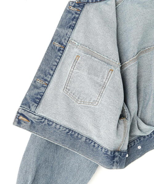 NATURAL BEAUTY BASIC（ナチュラルビューティーベーシック）の「◇デニムショートブルゾン（デニムジャケット・レディース・ダークブルー/ブルー/ブルー系その他2・MEDIUM/SMALL）」の17枚目の写真