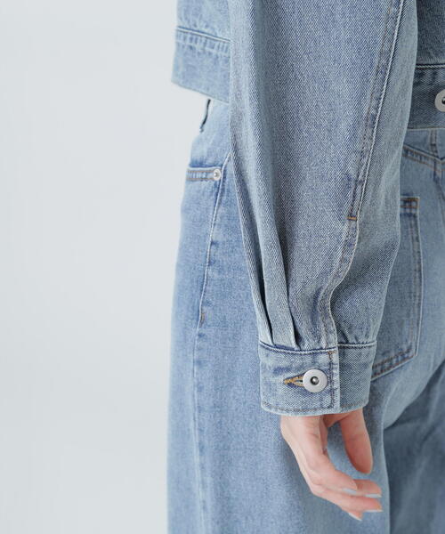 NATURAL BEAUTY BASIC（ナチュラルビューティーベーシック）の「◇デニムショートブルゾン（デニムジャケット・レディース・ダークブルー/ブルー/ブルー系その他2・MEDIUM/SMALL）」の19枚目の写真