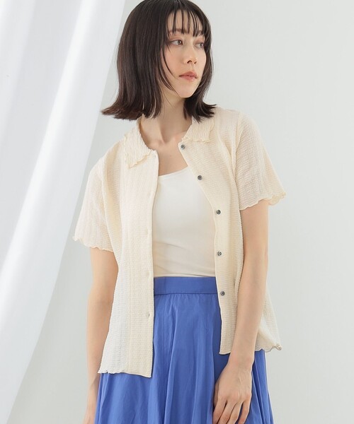 Ray BEAMS シャーリング メロー シャツ アイボリー Ray BEAMS（レイビームス）の「Ray BEAMS / シャーリング メロー