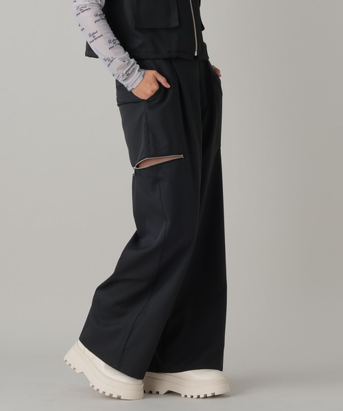 FOREVER 21(フォーエバー トゥエンティーワン)の「【2024SS】サイドスリットパンツ(その他パンツ・レディース・ブラック/グレー/グリーン・SMALL/MEDIUM)」の2枚目の写真