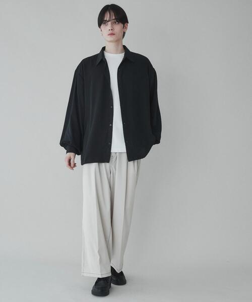 LUCY（ルーシー）の「LUCY/トロミBIGシャツ（シャツ/ブラウス・メンズ・ライトベージュ/ブラック/ダークグレー・MEDIUM/LARGE）」の17枚目の写真