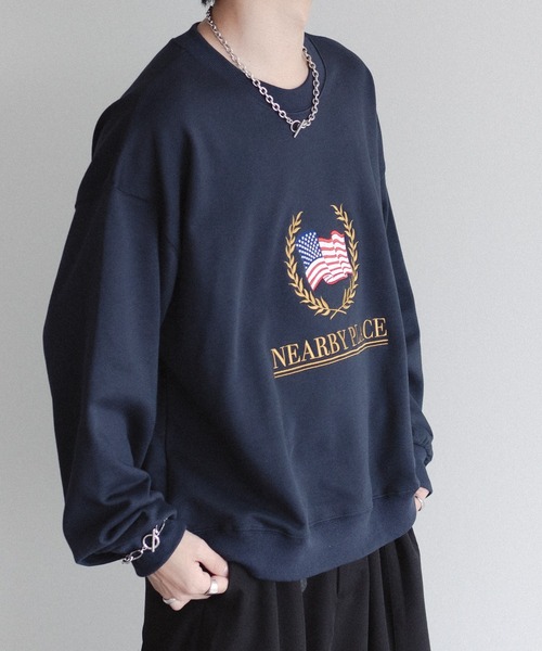 epnok（エプノック）の「アメリカンフラッグルーズスウェット（スウェット・メンズ・グレー/ブラック/ネイビー・SMALL/MEDIUM/LARGE）」の9枚目の写真