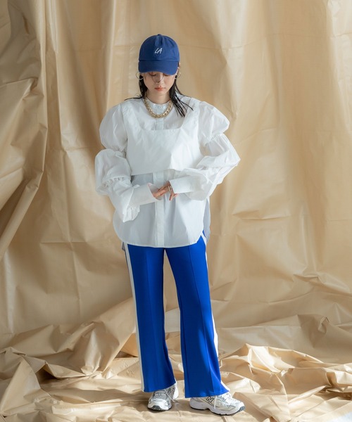 bohmal（ボマール）の「ビスチェセットパフスリーブシャツ（シャツ/ブラウス・レディース・ホワイト/ブラック・FREE）」の10枚目の写真