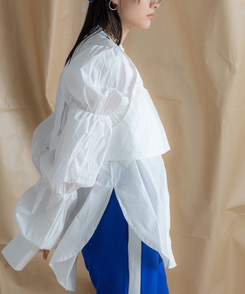 bohmal（ボマール）の「ビスチェセットパフスリーブシャツ（シャツ/ブラウス・レディース・ホワイト/ブラック・FREE）」の5枚目の写真