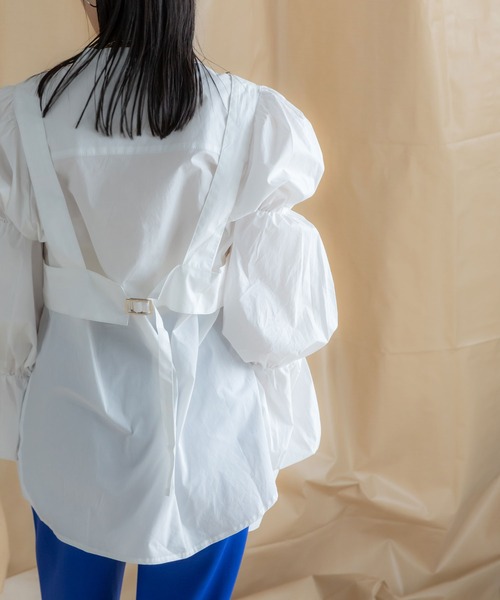 bohmal（ボマール）の「ビスチェセットパフスリーブシャツ（シャツ/ブラウス・レディース・ホワイト/ブラック・FREE）」の3枚目の写真