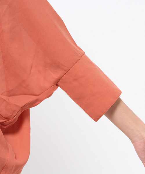 mystic（ミスティック）の「【mystic】衿フリルVプルオーバー（シャツ/ブラウス・レディース・レンガ/カーキ/ブラック・ﾌﾘ-）」の6枚目の写真