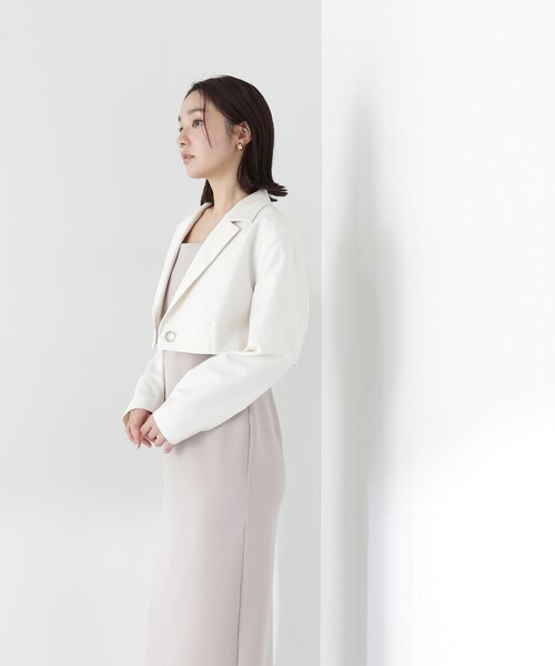 NATURAL BEAUTY BASIC(ナチュラルビューティーベーシック)の「◇シングルテーラーショートジャケット(テーラードジャケット・レディース・グレー/オフホワイト・FREE)」の16枚目の写真