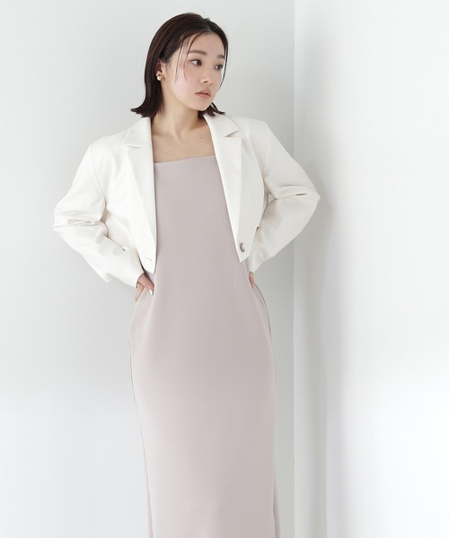 NATURAL BEAUTY BASIC(ナチュラルビューティーベーシック)の「◇シングルテーラーショートジャケット(テーラードジャケット・レディース・グレー/オフホワイト・FREE)」の11枚目の写真