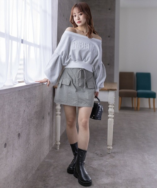 clear（クリア）の「ナイロンカーゴ風ミニスカート（スカート・レディース・ブラック/カーキ・S/M）」の12枚目の写真