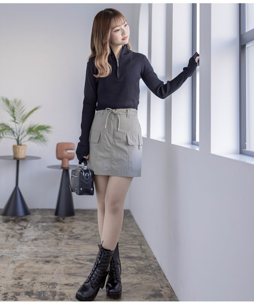 clear（クリア）の「ナイロンカーゴ風ミニスカート（スカート・レディース・ブラック/カーキ・S/M）」の16枚目の写真