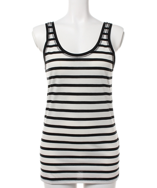 AZUL by moussy（アズールバイマウジー）の「TC天竺タンク（タンクトップ・レディース・ホワイト系その他/オフホワイト/ブラック系その他/カーキ系/ブラック/ブラックミックス・MEDIUM/SMALL/LARGE/X-LARGE）」の3枚目の写真