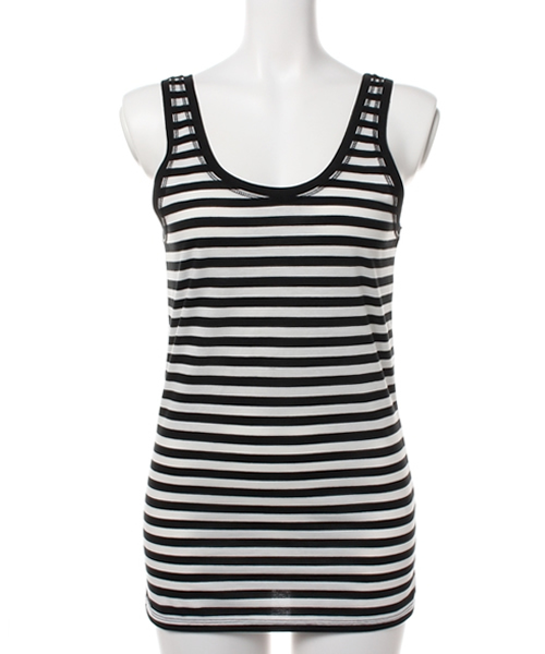 AZUL by moussy（アズールバイマウジー）の「TC天竺タンク（タンクトップ・レディース・ホワイト系その他/オフホワイト/ブラック系その他/カーキ系/ブラック/ブラックミックス・MEDIUM/SMALL/LARGE/X-LARGE）」の5枚目の写真