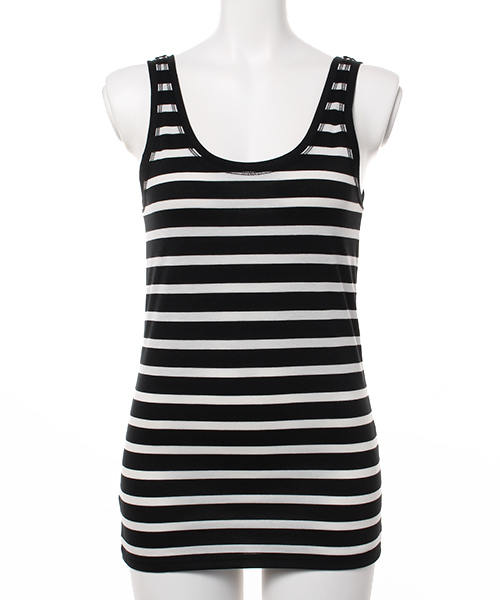 AZUL by moussy（アズールバイマウジー）の「TC天竺タンク（タンクトップ・レディース・ホワイト系その他/オフホワイト/ブラック系その他/カーキ系/ブラック/ブラックミックス・MEDIUM/SMALL/LARGE/X-LARGE）」の12枚目の写真