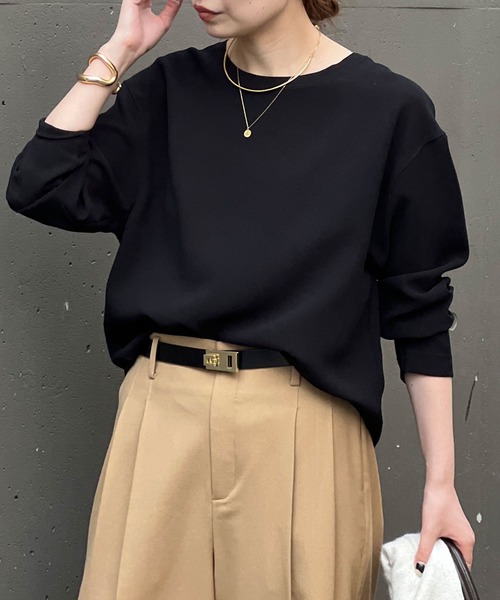 セール】【ジャケットやカーデのインナーに！】バックスリットブラウス