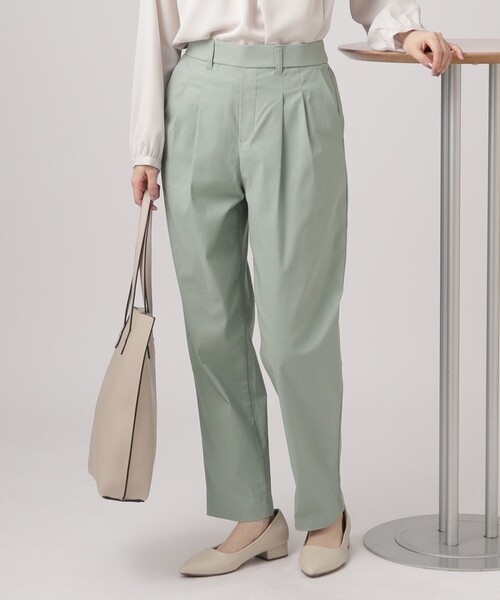 DRESKIP（ドレスキップ）の「◆【洗える】オフィスカジュアルにも モッツァレラストレッチ テーパードパンツ（その他パンツ・レディース・ブラック/ライトグレー/グリーン系・02/03/04）」の3枚目の写真