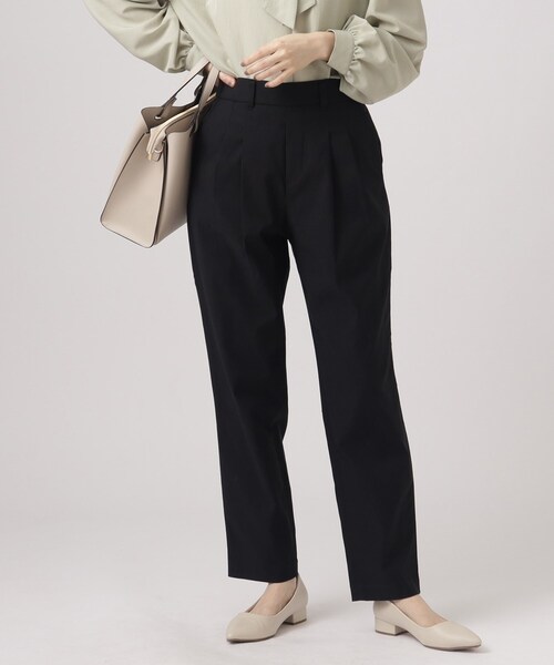 DRESKIP（ドレスキップ）の「◆【洗える】オフィスカジュアルにも モッツァレラストレッチ テーパードパンツ（その他パンツ・レディース・ブラック/ライトグレー/グリーン系・02/03/04）」の2枚目の写真