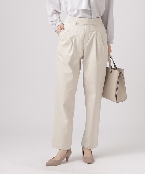 DRESKIP（ドレスキップ）の「◆【洗える】オフィスカジュアルにも モッツァレラストレッチ テーパードパンツ（その他パンツ・レディース・ブラック/ライトグレー/グリーン系・02/03/04）」の4枚目の写真