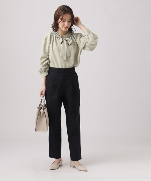 DRESKIP（ドレスキップ）の「◆【洗える】オフィスカジュアルにも モッツァレラストレッチ テーパードパンツ（その他パンツ・レディース・ブラック/ライトグレー/グリーン系・02/03/04）」の10枚目の写真