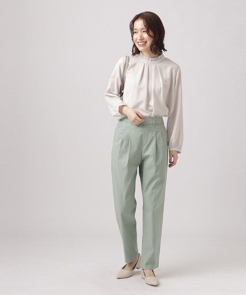 DRESKIP（ドレスキップ）の「◆【洗える】オフィスカジュアルにも モッツァレラストレッチ テーパードパンツ（その他パンツ・レディース・ブラック/ライトグレー/グリーン系・02/03/04）」の14枚目の写真