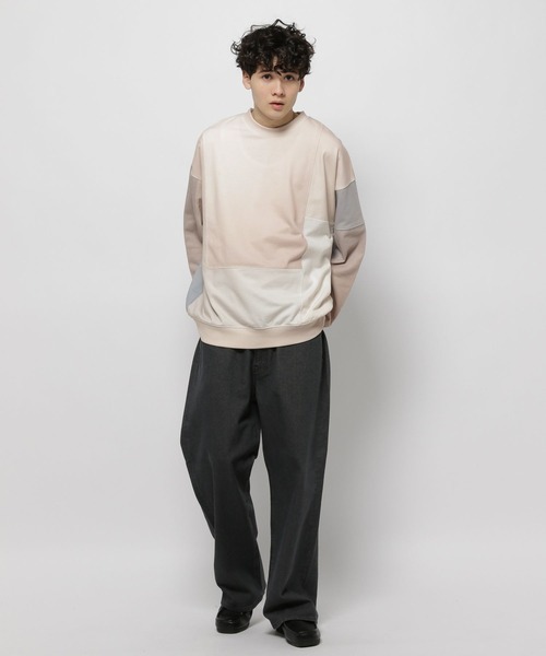 UNSTUDIED（アンスタディード）の「[UNSTUDIED]グラデブロッキングプルオーバー（Tシャツ/カットソー・メンズ・アイボリー/ブルー・LARGE/MEDIUM）」の16枚目の写真