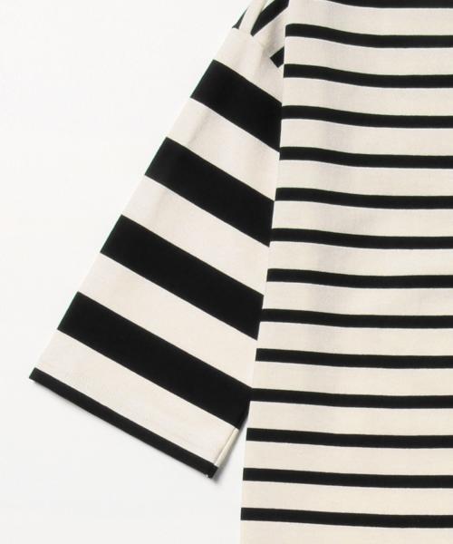 Ray BEAMS(レイビームス)の「Ray BEAMS / ボーダー アシメ キリカエ ワンピース(ワンピース・レディース・オフホワイト/ベージュ・ONE SIZE)」の6枚目の写真