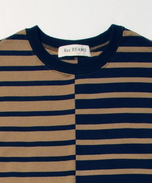 Ray BEAMS(レイビームス)の「Ray BEAMS / ボーダー アシメ キリカエ ワンピース(ワンピース・レディース・オフホワイト/ベージュ・ONE SIZE)」の9枚目の写真