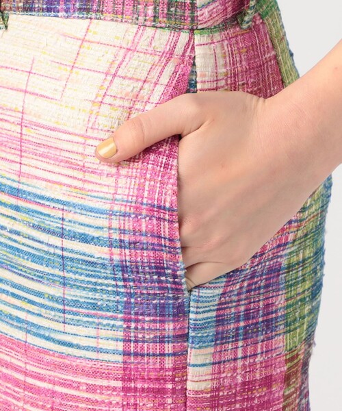 MACPHEE(マカフィー)の「オーバーチェックツイード ワイドパンツ(その他パンツ・レディース・ピンク系その他・34/36)」の3枚目の写真