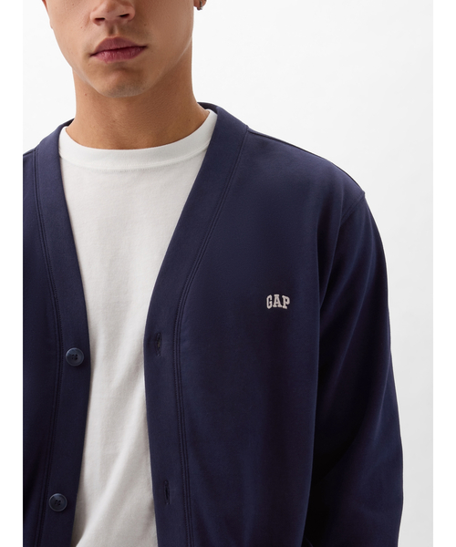 GAP（ギャップ）の「ヴィンテージソフト GAPロゴ カーディガン(ユニセックス)（カーディガン/ボレロ・メンズ・ベージュ/ネイビー/ライトグレー・S/M/L/XL/XS）」の3枚目の写真