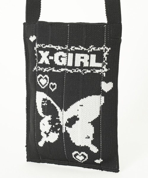 X-girl（エックスガール）の「X-girl x KNT365 BUTTERFLY Me-Knitty（ショルダーバッグ・レディース・ピンク/ブラック・ONE SIZE）」の10枚目の写真