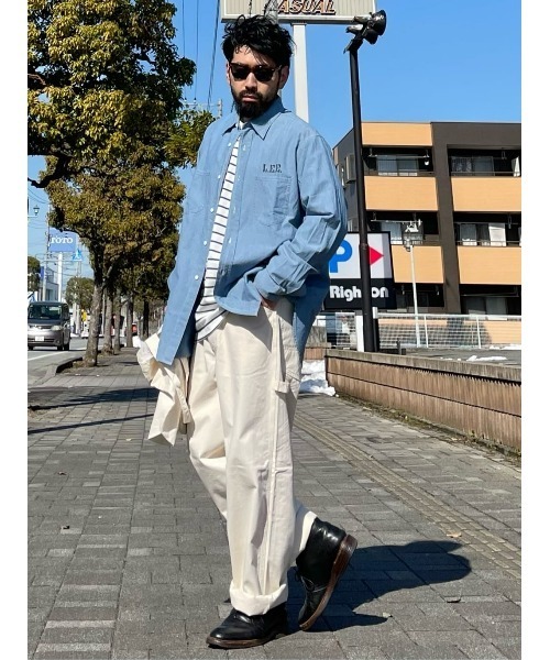 Lee（リー）の「【Lee】別注マリンシャンブレーシャツ（シャツ/ブラウス・メンズ・ライトインディゴブルー・M/L/XL）」の12枚目の写真