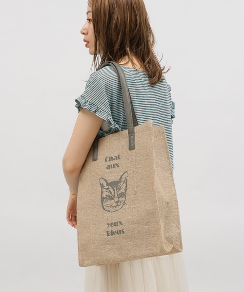 LAKOLE（ラコレ）の「縦型ジュートトート / 996447（トートバッグ・レディース・ブルー/チャコールグレー・FREE）」の2枚目の写真