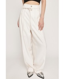 WAIST TIE STRAIGHT WIDE PT ウエスト タイ ストレート ワイドパンツ / セットアップ可