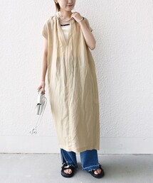 〈手洗い可能〉テレデラン ギャザー スリーブ コクーン ワンピース ◇
