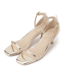 ◆メタリックヒールサンダル