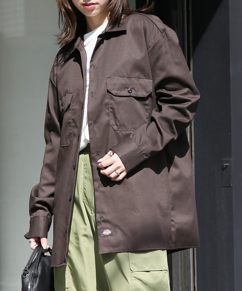 Dickies(ディッキーズ)の「【Dickies】SHIRTS LSFQ 長袖シャツ /574(シャツ/ブラウス・メンズ・ダークグリーン/ブラック/ネイビー/ブラウン/グリーン/ベージュ系その他2/ライトグレー/ベージュ・S/M/L/XL/XXL)」の4枚目の写真
