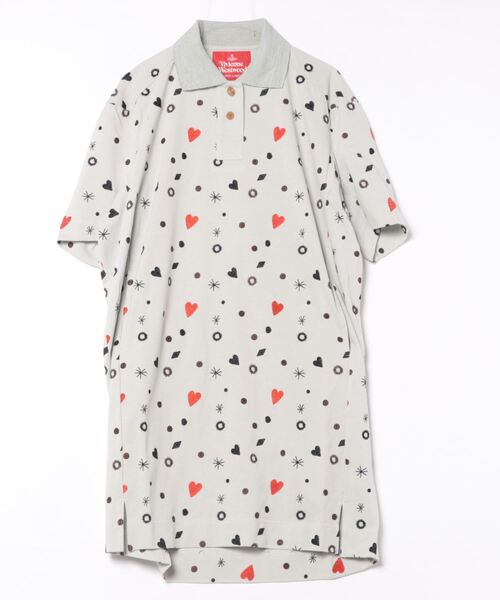 Vivienne Westwood(ヴィヴィアンウエストウッド)の「CLOWNエンブロイダリーカノコサックバックポロワンピース(ワンピース・レディース・ライトグレー系/ブラック系・FREE)」の1枚目の写真