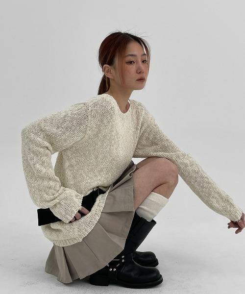 BLACKUP（ブラックアップ）の「[MADE] チャチャプリーツミニスカート（スカート・レディース・ベージュ/チャコールグレー・MEDIUM/SMALL）」の17枚目の写真