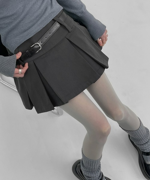 BLACKUP（ブラックアップ）の「[MADE] チャチャプリーツミニスカート（スカート・レディース・ベージュ/チャコールグレー・MEDIUM/SMALL）」の13枚目の写真