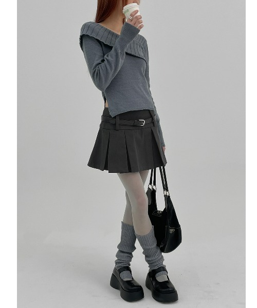 BLACKUP（ブラックアップ）の「[MADE] チャチャプリーツミニスカート（スカート・レディース・ベージュ/チャコールグレー・MEDIUM/SMALL）」の16枚目の写真