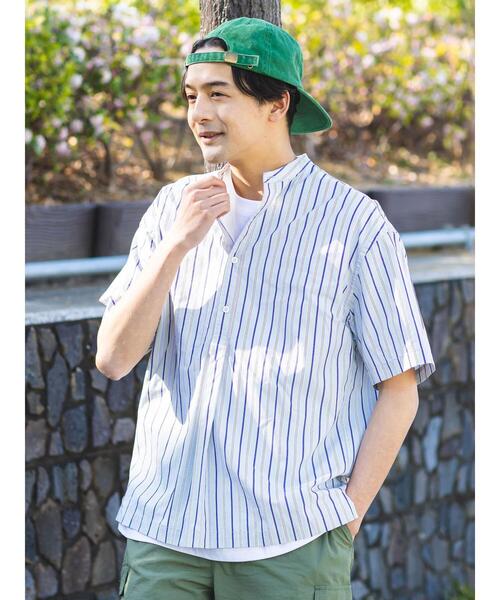 CRAFT STANDARD BOUTIQUE（クラフトスタンダードブティック）の「スリップオーバーバンドカラーシャツ（シャツ/ブラウス・メンズ・グリーン系その他3/ホワイト系その他6/ネイビー系2・L/M）」の6枚目の写真